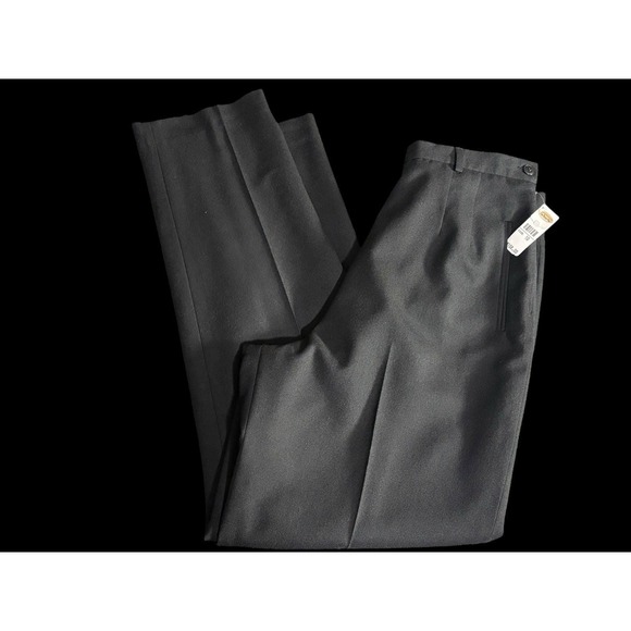 Vtg Talbots Heritage Black Straight Flat Front Dress pants Trousers 100% Wool 10 - Picture 12 of 13